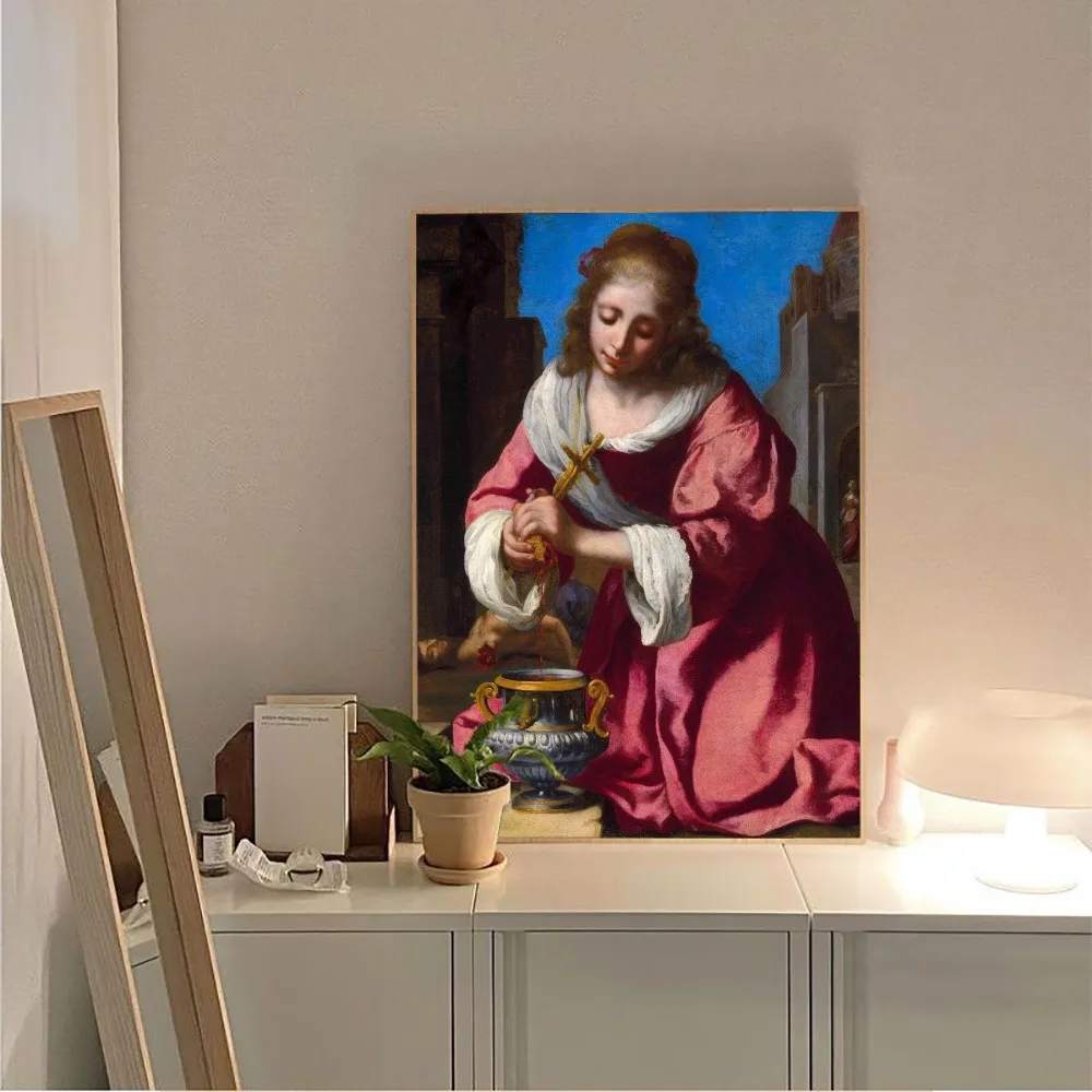 Plakat Johannes Vermeer bez oprawionych Kraft Bar papier Vintage plakat na ścianę artystyczny obraz naklejki do sypialni