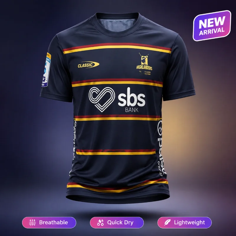 2026 New Highlanders Rugby Family Matching Jersey Y2K Oversized Quick Drying T-shirt Suitable for Daily and Training Wear