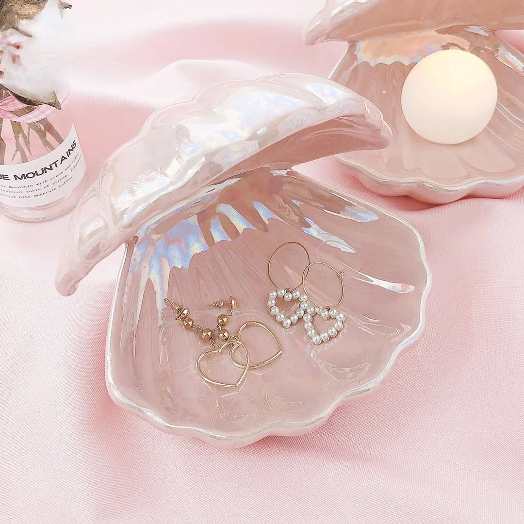 Fantasy Ceramic Shell Pearl Lamp Bedroom Decor Night Light Novelty Lighting Fairy Shell for Girl Home Decoration Bedside Lamp