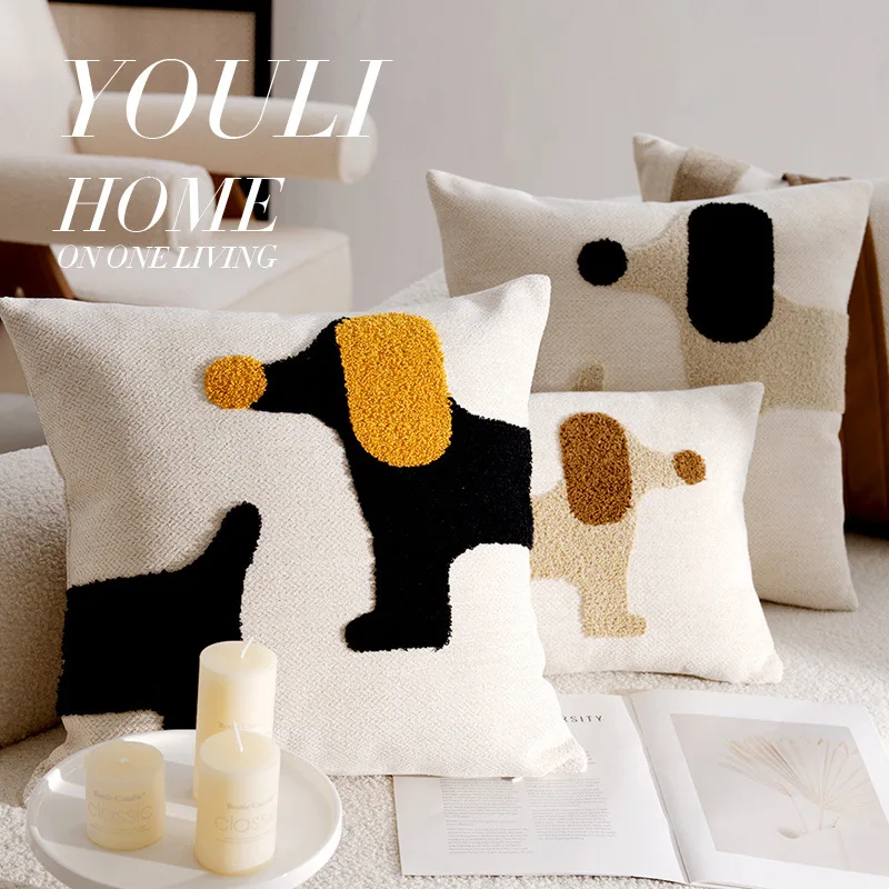 30X50/45x45CM Cute Cartoon Puppy Throw Pillow Cover Animal Stamping Waist Cushion Cover Decor Home Decorative Pillowcase
