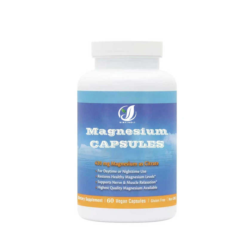 Magnesium -60 Vegetarian Capsules - Highly Bioavailable Magnesium Citrate - Supports Muscle Relaxation