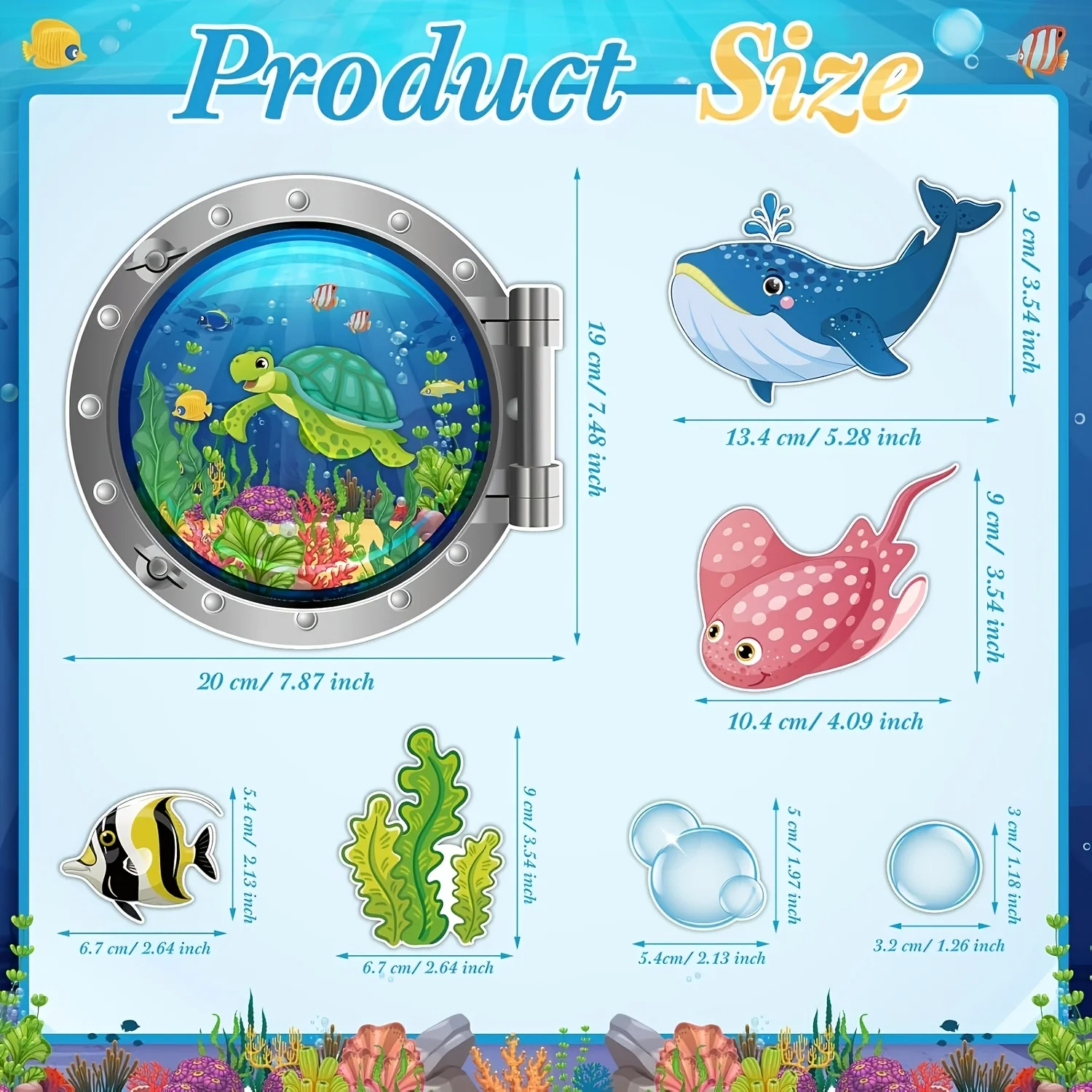 24Pcs Cute Sea Life Magnets, Waterproof for Cruise Door & Cabin, Fridge & Car, Perfect Holiday Carnival Cruise Party Decor