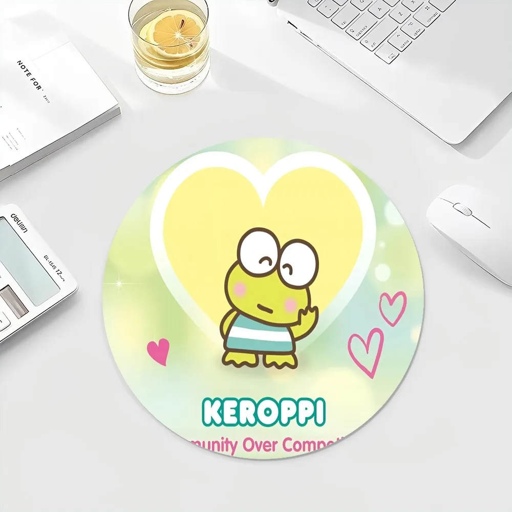 Kawai K-Kero K-Kero K-Keroppi tappetino INS Tide Round Keyboard Mat tappetino da tavolo studenti Cabinet Gamer Desktop Mousepad Cup Mats