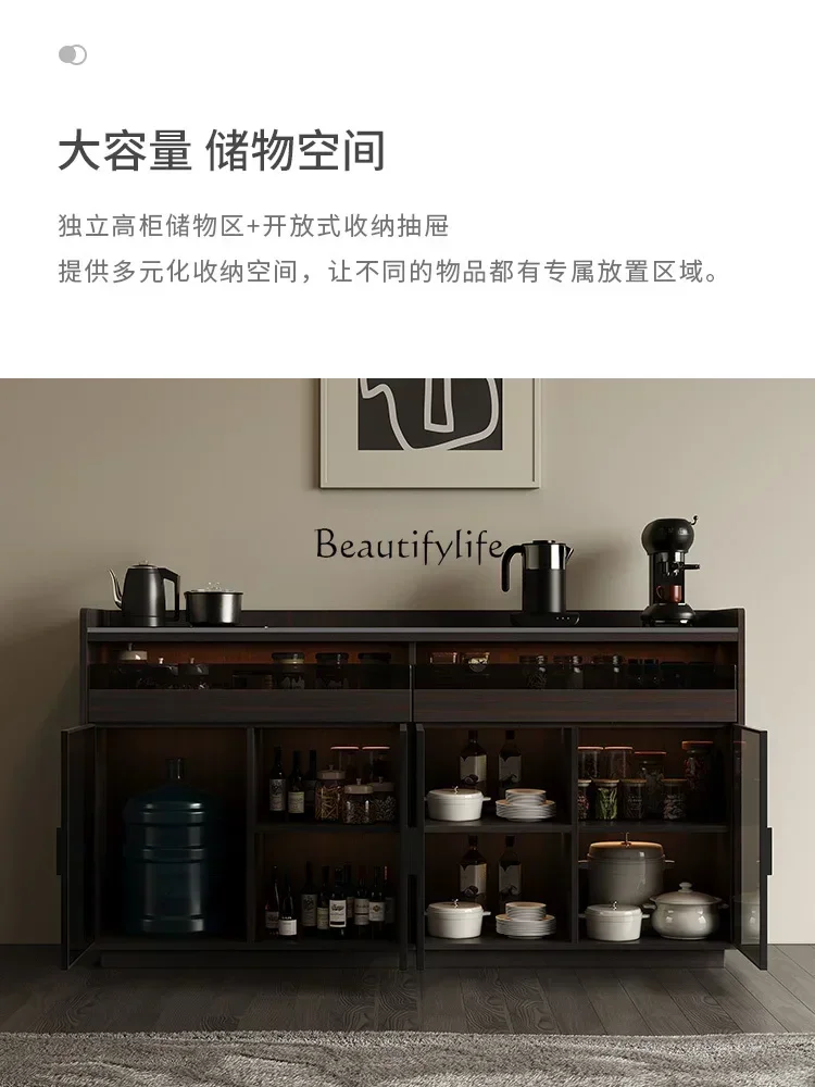 

ld14Italian rock slab dining side cabinet tea bar machine integrated living room intelligent tea solid wood wine cabinet
