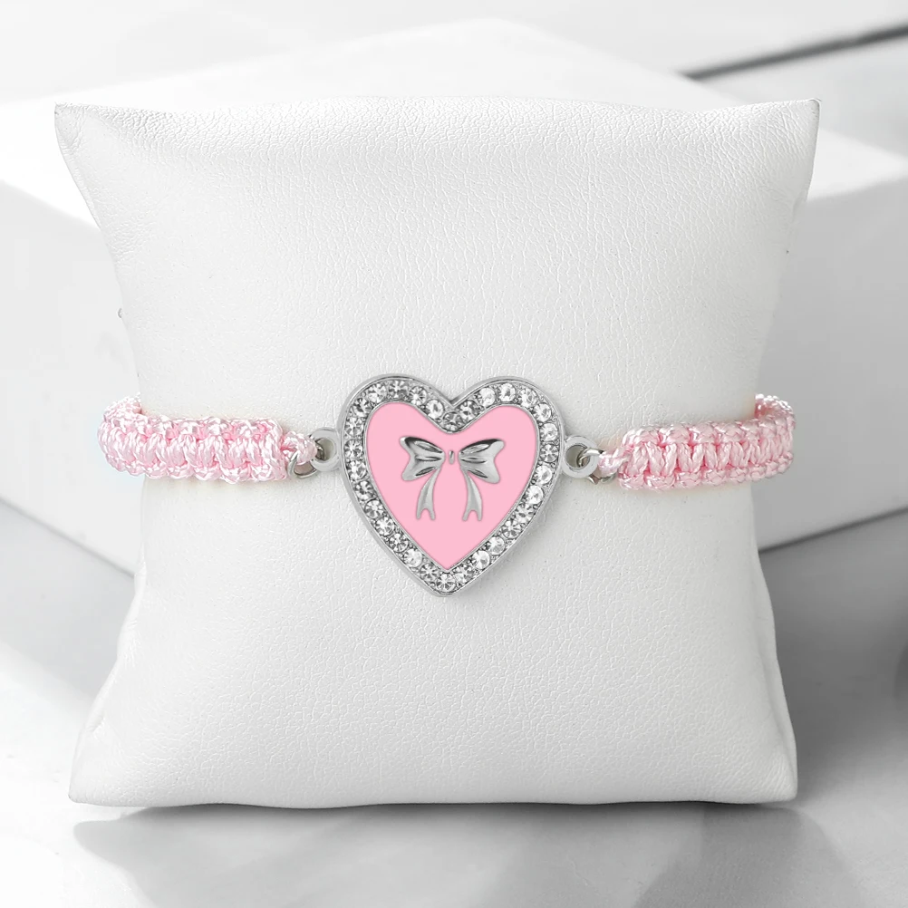 20Styles Women Simple Adjustable Pink Rope Bracelet Charms Sweet Animal Pendant Braided Bracelets Girls New Fashion Jewelry Gift