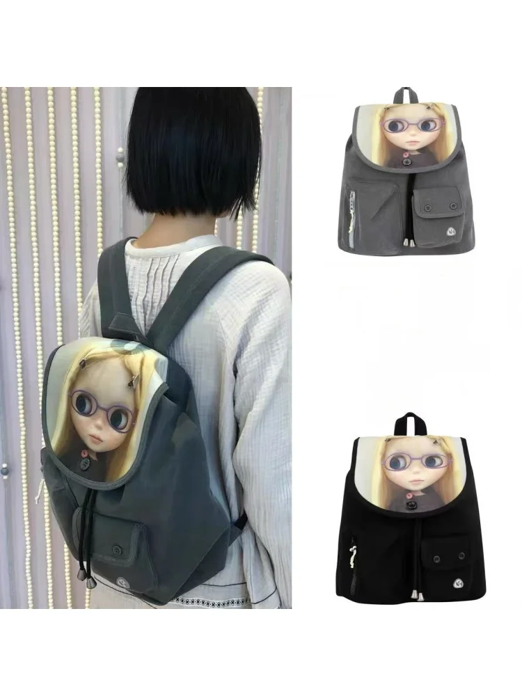 Gothic Style Large Capacity Student Backpack Double Shoulder Bag Cartoon Theme Tote Bag Soft Handle Polyester  Water Re...
