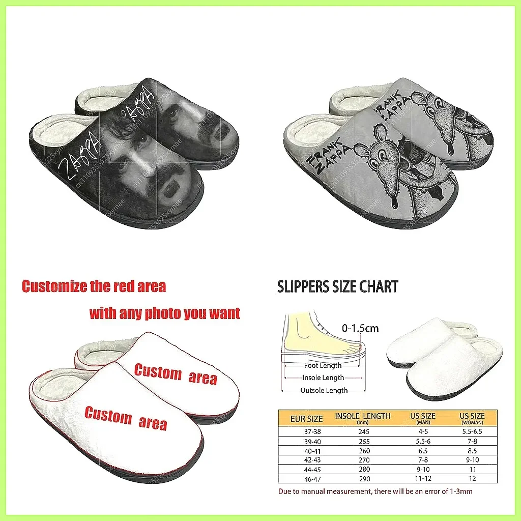 

Frank Zappa Rock Music Cotton Plush Slippers, Warm Unisex Home Sandals for Men & Women