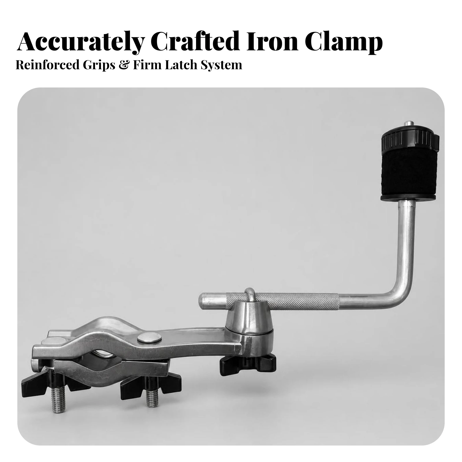 Cymbal Expansion Clamp Easy to Adjust Drum Clamp with Extension Arm Cymbal Holder with Padded Mount Space-Saving Hardware Secure
