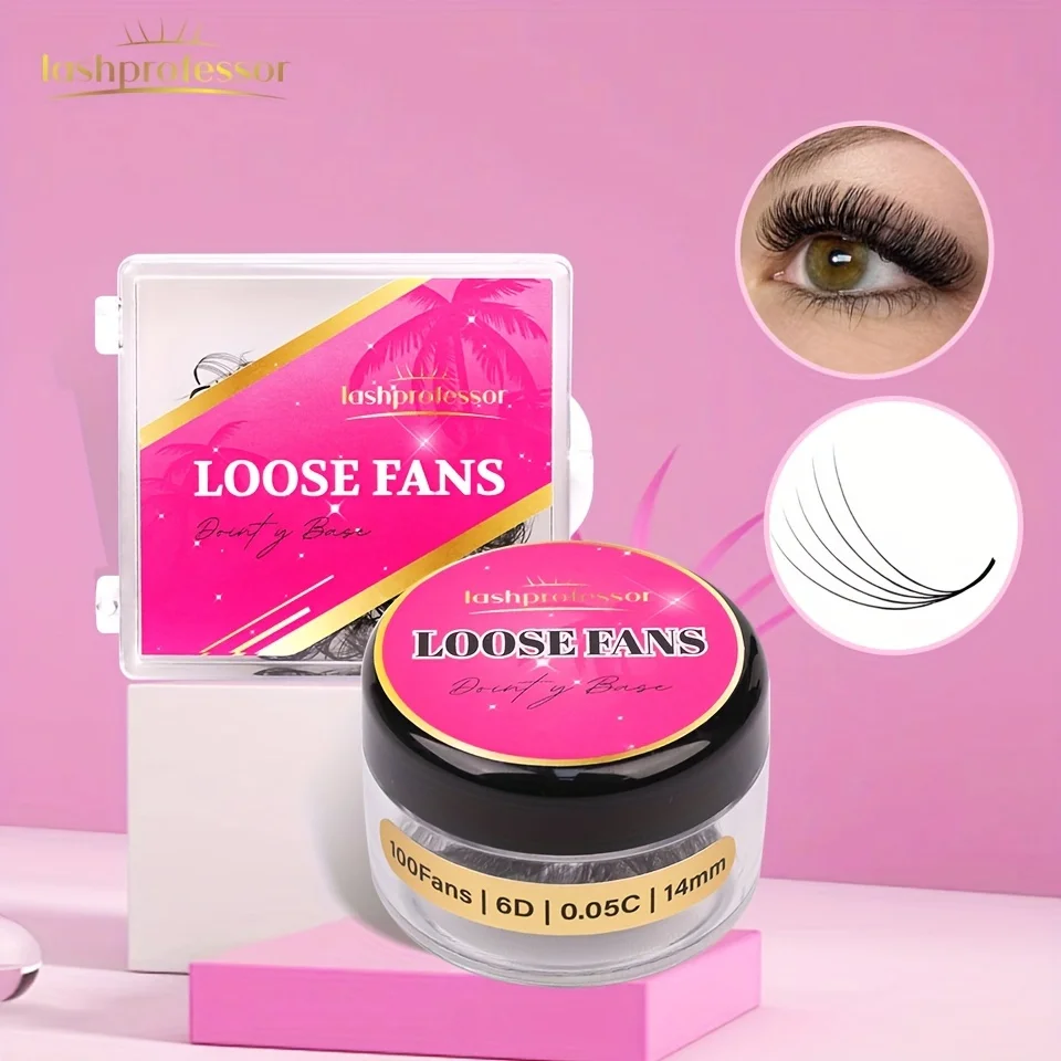 

100/300/500 Fans Loose Fan Eyelash Extensions 3D to 20D Pointy Base Premade Volume Fans Sharp Stem Professional Lashes Supplier