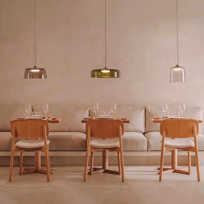Nordic Colored Glass Lampshade Chandelier Restaurant Chandelier Bar Bedroom Island Table Led Chandelier Home Lighting Decoration