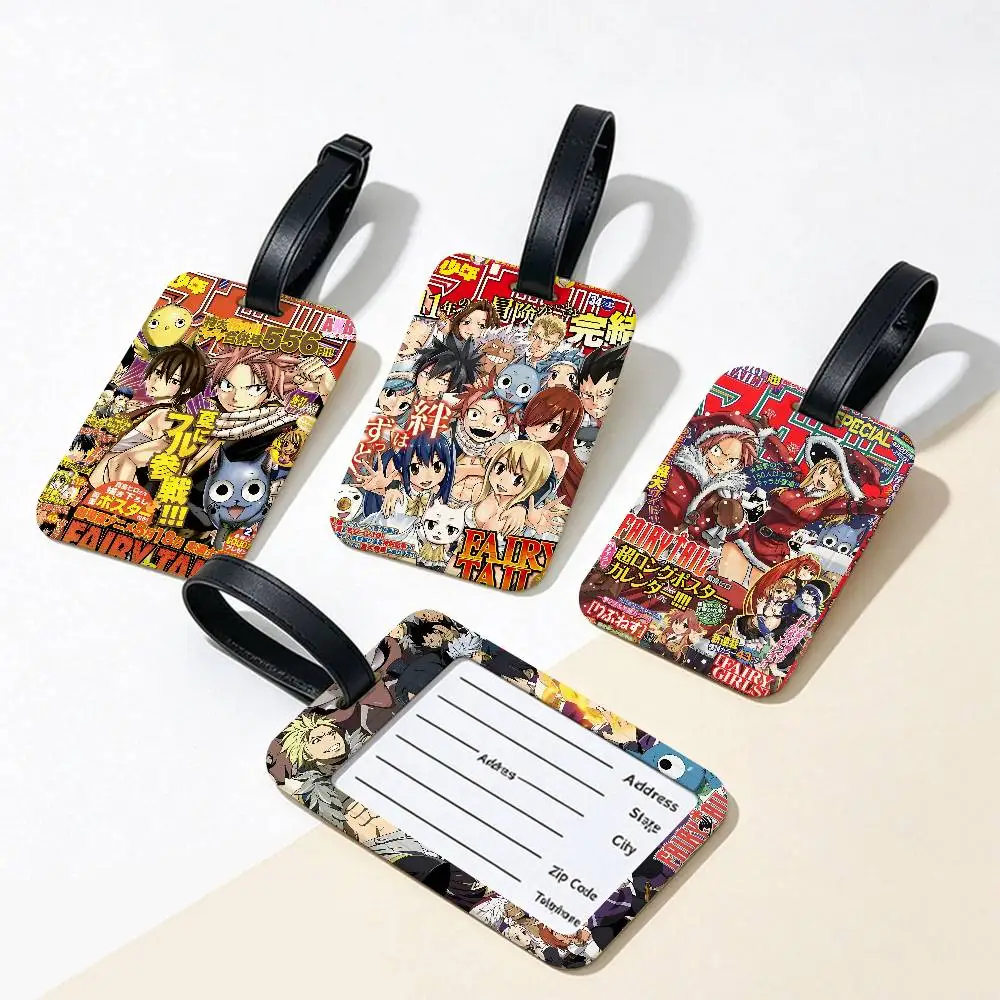 Anime Fairy Tail PVC Anti lost Luggage Identifier Tag Removable Information Card Holder Travel Baggage Tag