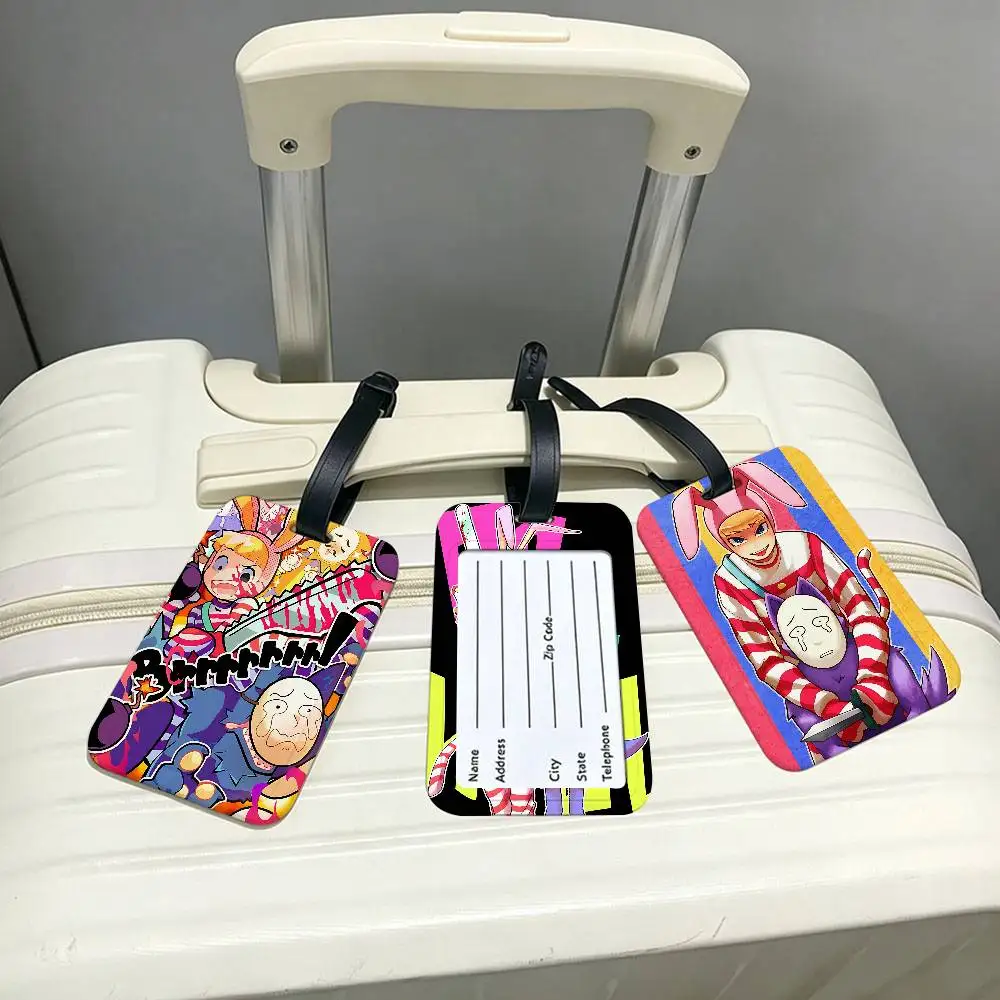 Anime Popee The Performer Good Quality PVC Anti lost Luggage Identifier Tag Removable Information Card Holder Travel Baggage Tag