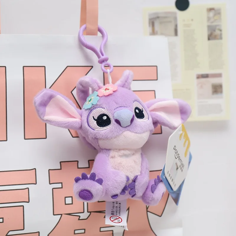 

Популярные милые плюшевые игрушки Disney Stitch Angel, фиолетовая аниме-кукла Лило и Стич, милый брелок-подвеска, подарок на день рождения для ребенка