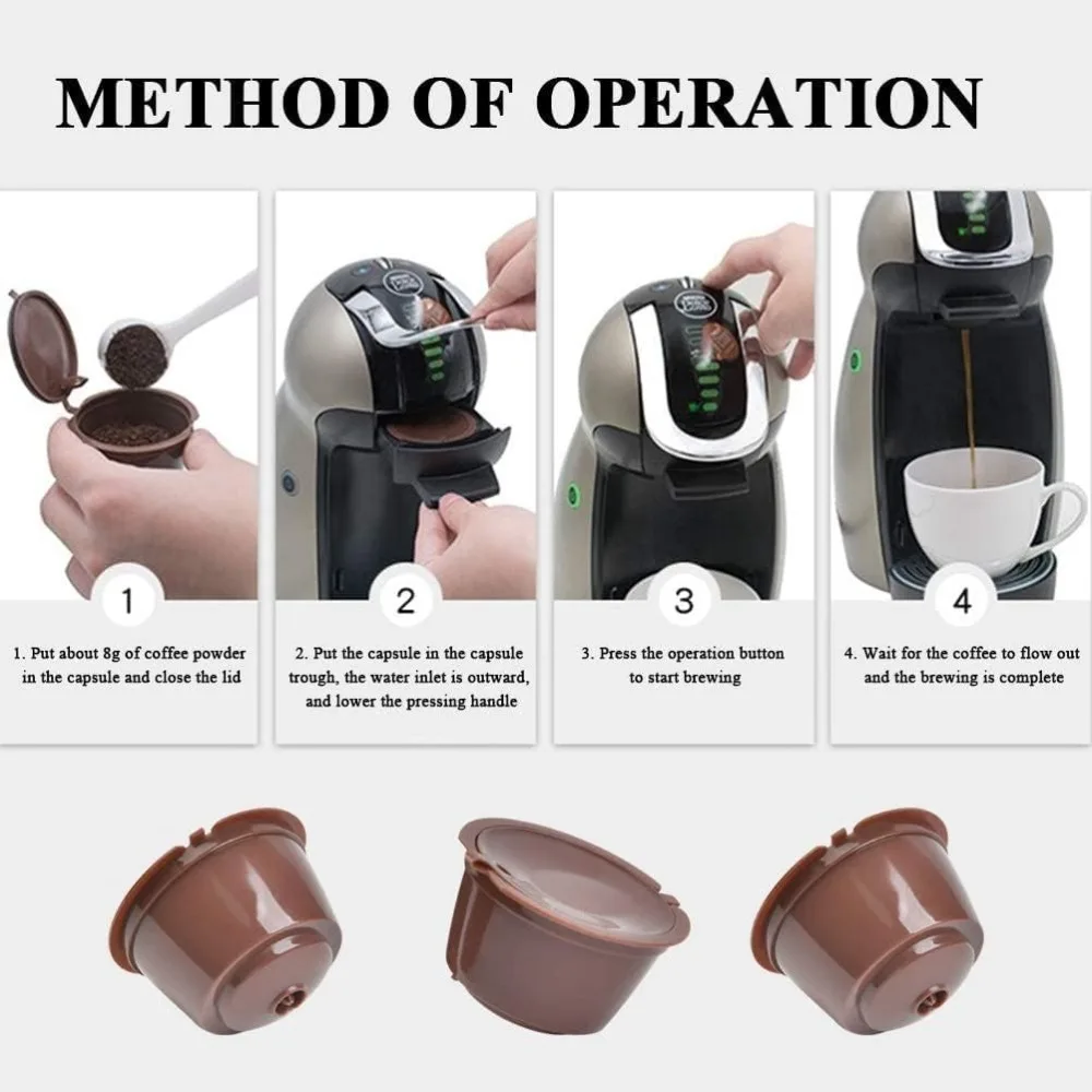 Refillable Coffee Capsule Set 6pcs For Coffee Machine Reusable Coffee Capsule Filter Cup Kit Kitchen Gadget Set Easy Clean