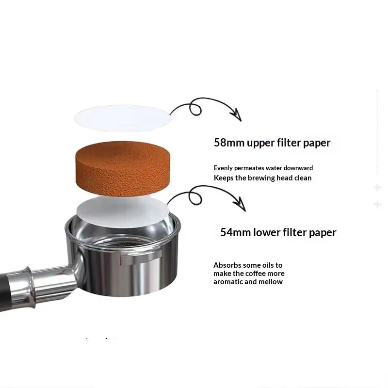 **Unbleached Coffee Paper Filter 51mm 53mm 54mm 58mm 100pcs 500pcs Food Grade For Quick and Easy Espresso Brewing