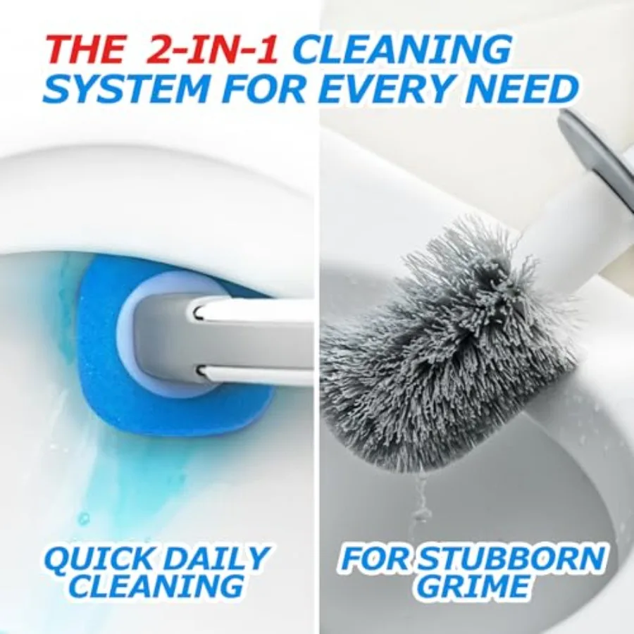 Disposable Toilet BrushandToilet Bowl Brush and Holder Set - Toilet Scrubber Brush, Toilet Bowl Cleaners, Household Essentials, view 2