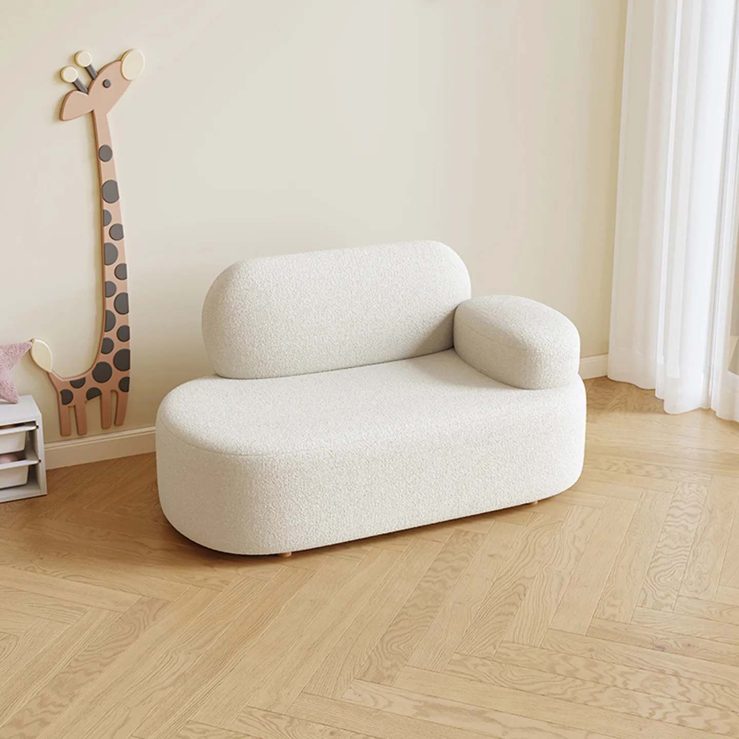 For Ultra-Narrow Kids Chaise Sofa, Space-Saving Lounge Chair for Living Room & Balcony, Reading Corner