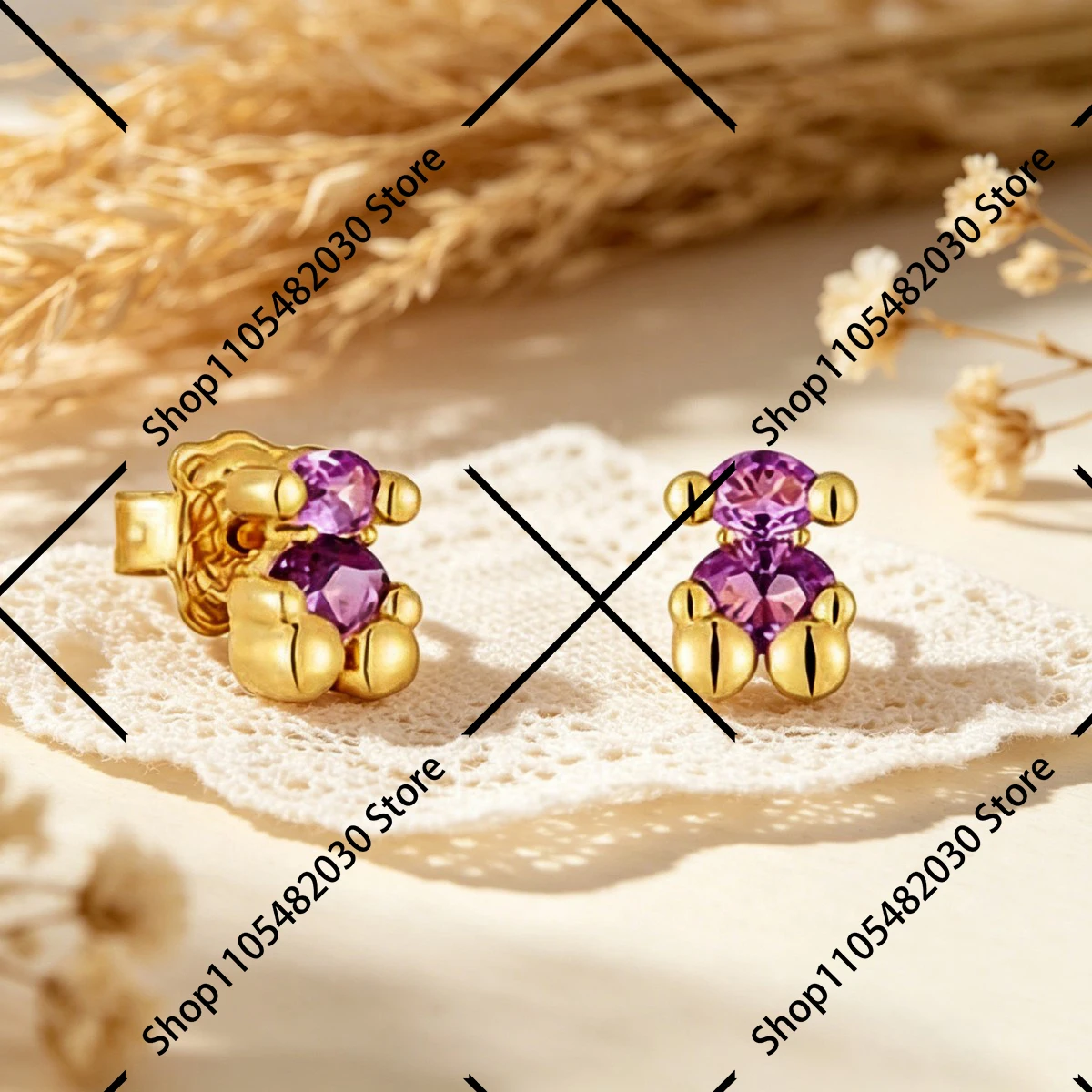 

Pastel Bear Stud Earrings, Soft Minimalist Style for Casual Looks