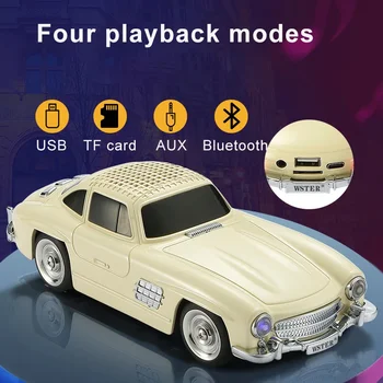 ลำโพงบลูทูธรุ่นย้อนยุค klakson Double เบสสเตอริโอไฮไฟเครื่องเล่นเพลงไร้สายระบบ U Disk บัตร TF