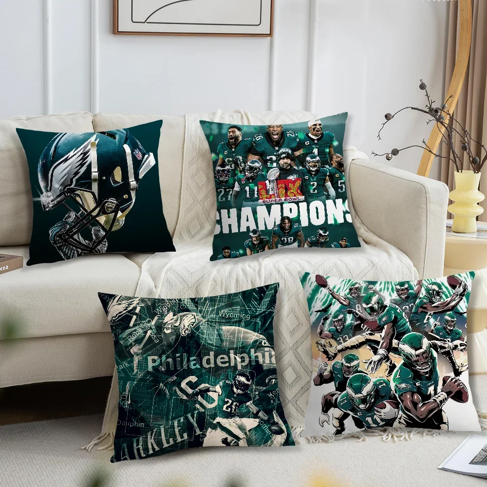 American Football Team Living Room Headboard Bedroom Office Cushion Cushion Sofa Nap Time P-Philadelphia E-Eagles Pillow Case