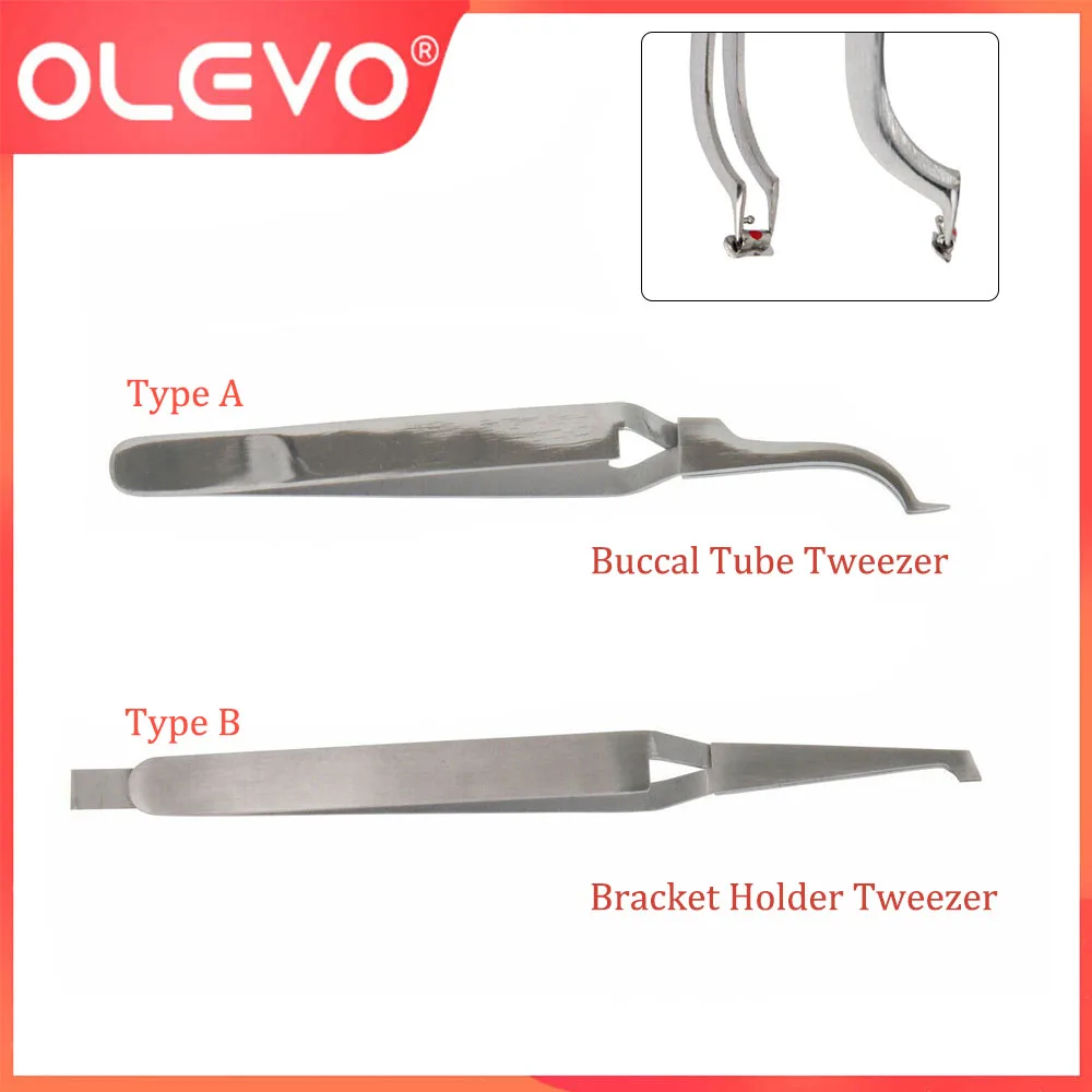 

OLEVO Dental Orthodontic Surgical Bracket Buccal Tube Tweezer Holding Holder Forcep Stainless Steel Dentistry Instruments Tools