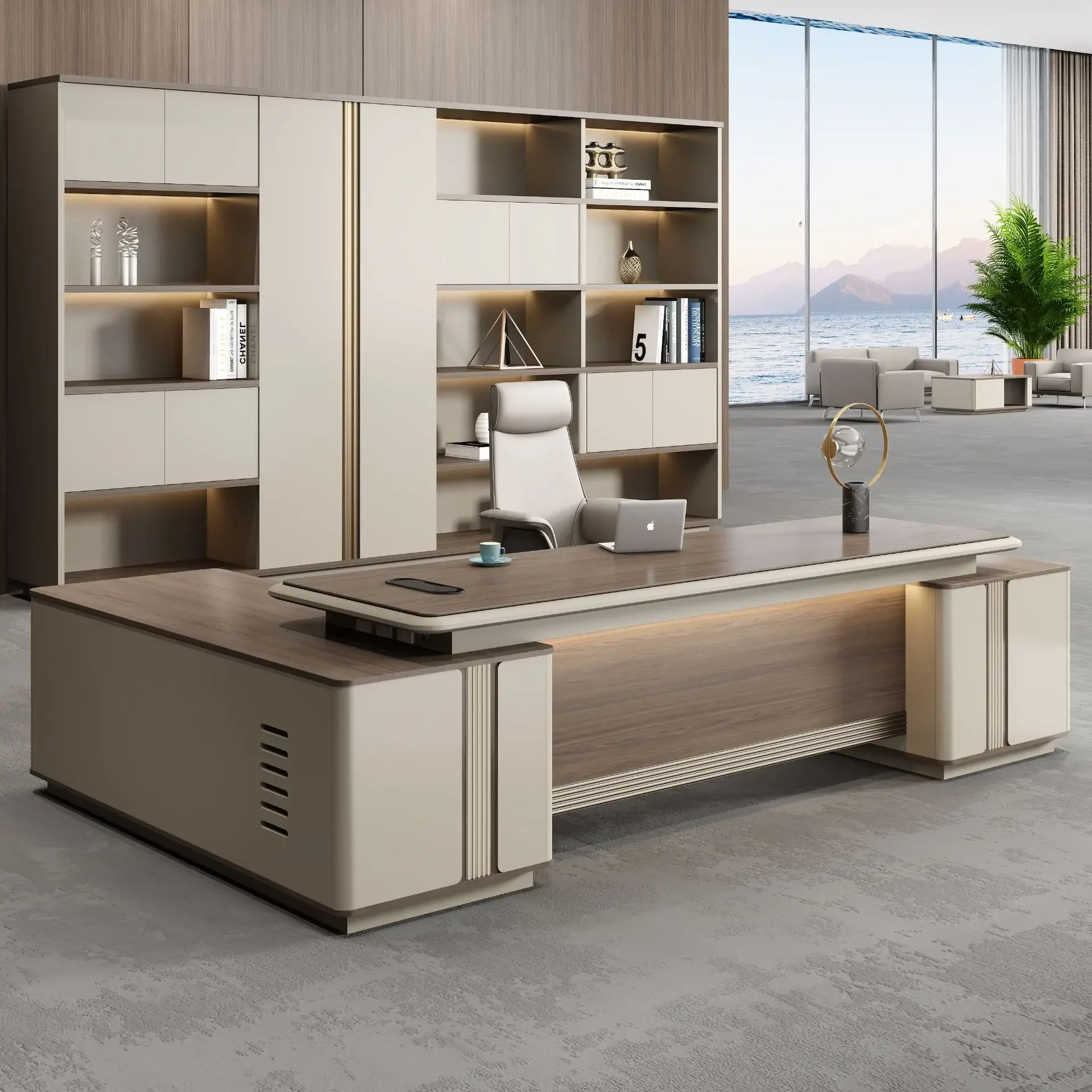 High-end boss, office desk and  combination, person, president, supervisor, manager , paint, large desk, office f