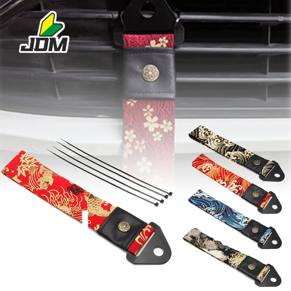JDM Tow Strap High Strength Nylon JDM Car Tow Strap Universal High Quality Tow Ropes Hook Towing Bars Screws Nuts Car Brand