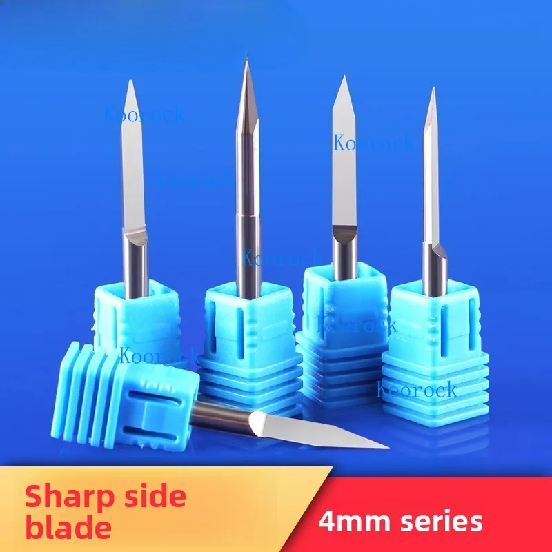 4mm Tungsten Steel CNC Engraving Bit, 0.1-1mm Tip, 15-90° Point Angle,Smooth Finish No Burrs for Acrylic, Wood, PVC Fine Carving