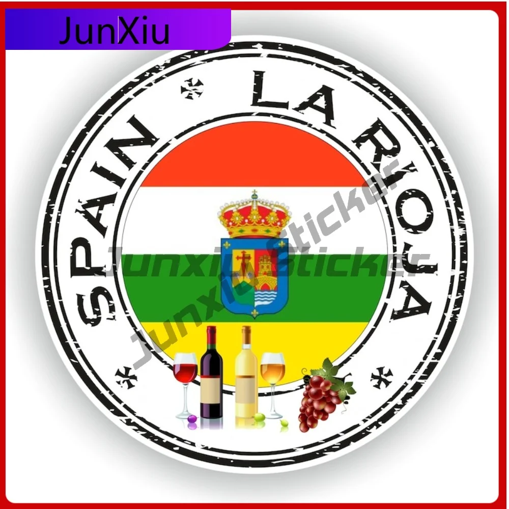 

Spain La Rioja Seal Sticker Round Flag Funny Vinyl Decal Waterproof Exterior for Car Camper Accessories Anti Scratch Decor