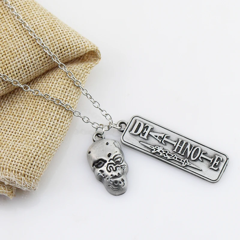 Anime Death Note Letter Necklaces Classic Skull Pendant Chain