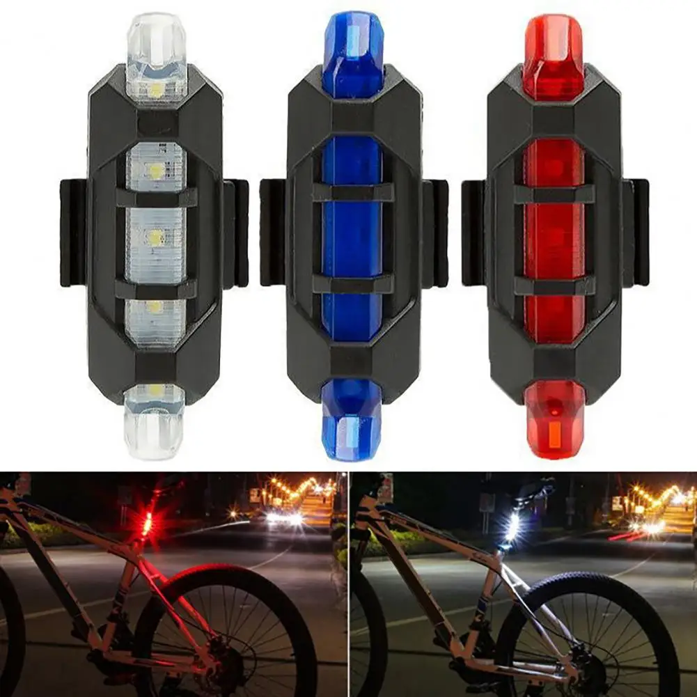 Bicycle Rear Light Waterproof USB Rechargeable LED Safety Warning Lamp Bike Flashing Accessories Night Riding Cycling Taillight