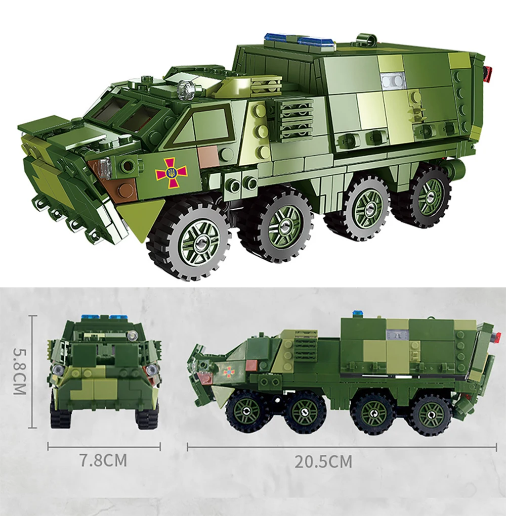 WW2 Military Battle Tank Armored Car Transporter Truck Army Building Blocks City Classic Bricks Sets Model Kit Kids Toys Gifts