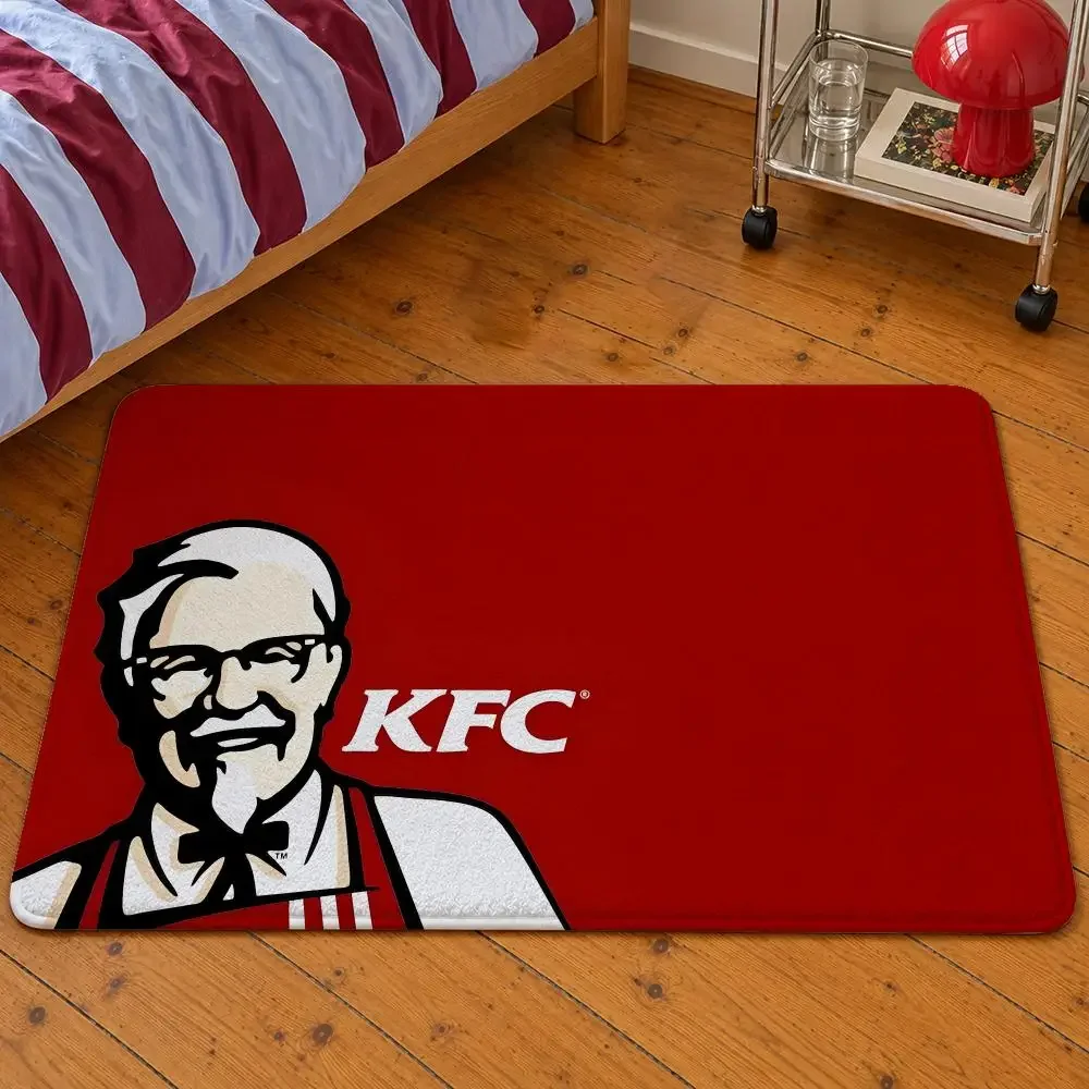 Brand KFC Colonel Sanders Fried Chicken Floor Mat Soft Flannel Entrance Doormat Non-Slip Washable Rug For Bedroom Home Decor