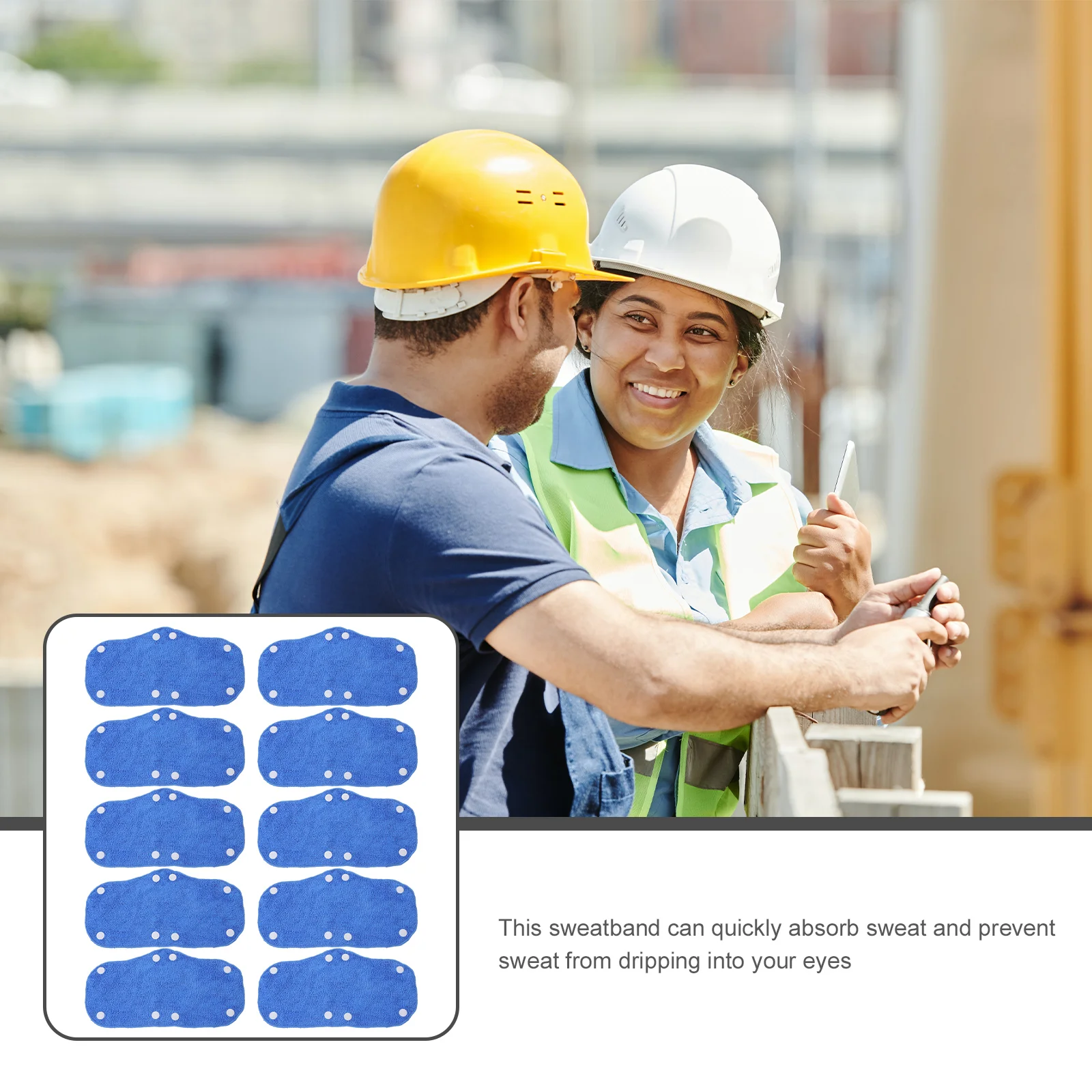 10 Pcs Hard Hat Sweatband Liners Reusable Hardhat Sweatbands Comfortable Polyester Safety
