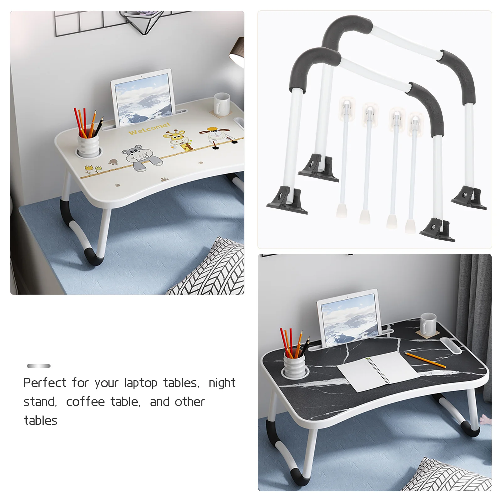 

2 комплекта складных ножек для стола: прочные, легко устанавливаемые, из высокопрочного материала, для проектов DIY, мебельные ножки для маленьких приставных столиков и домашних столов