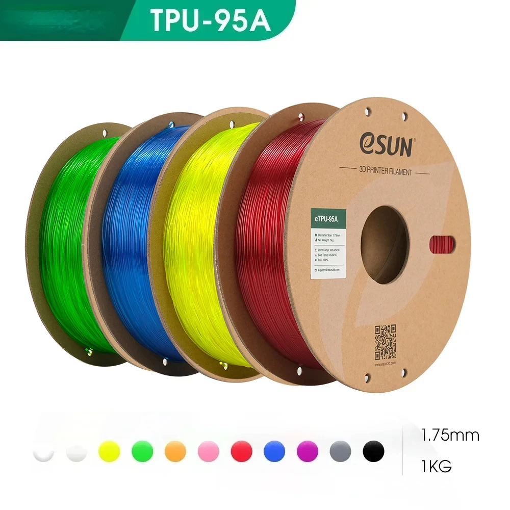 Flexibel TPU-filament 1,75 mm, TPU 95A 3D-printerfilament 1KG 2,2 LBS Spoel 3D-printen 3D-printers TPU 95A