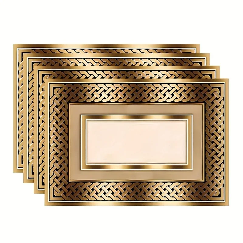 

4/6 шт. Золотые льняные салфетки - роскошные коврики для стола для банкетов, декора кухонного и журнального столика, элегантные предметы первой необходимости для домашнего столовой