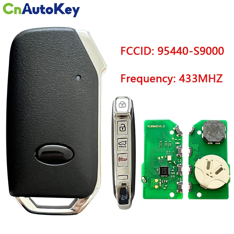 CN051100 Aftermarket Car Key For KIA Telluride 2020 Smart Remote Key 4 Buttons 433MHz HITAG 3 Transponder PN: 95440-S9000