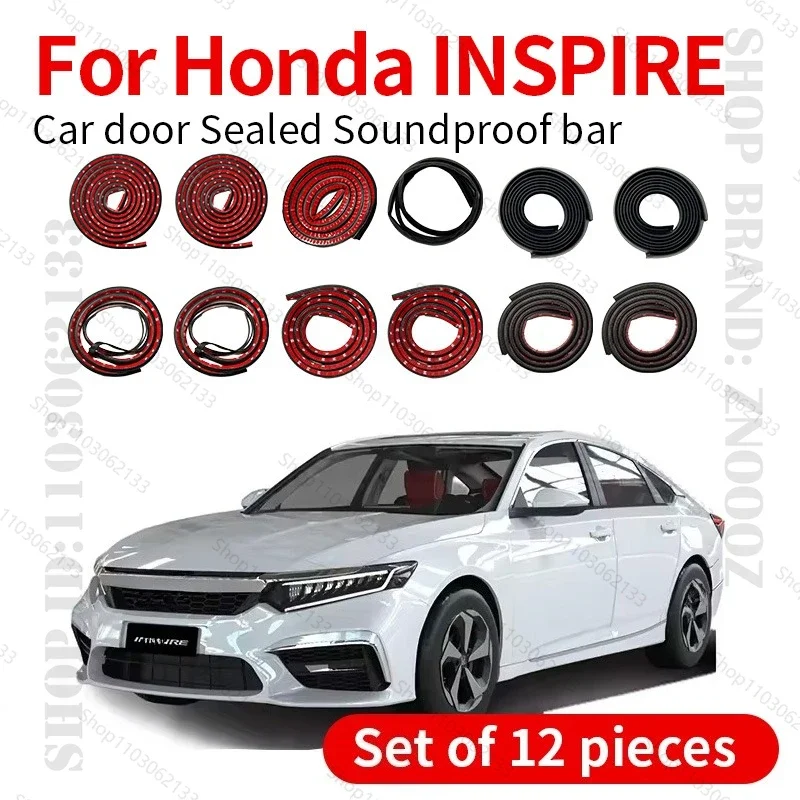 Car Door Seal Strip Rubber Double Layer Sealing Protector Soundproof Strip Dustproof Seal Strip 12PCS Set For Honda INSPIRE