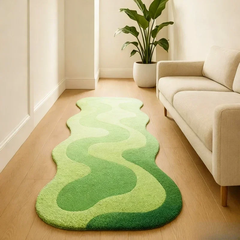 VIKAMA Gradient Wave Rug Warmtebehoudende en antislip slaapkamer entree- en nachtkastmat woonkamer bankkleed woondecoratie