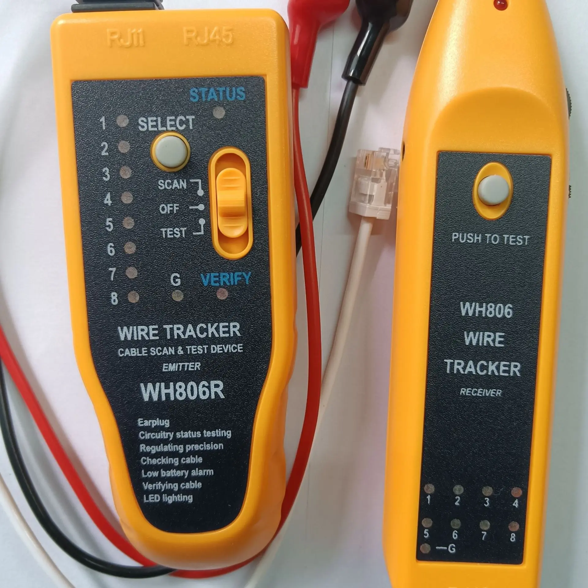 WH806R wyszukiwarka linii wyszukiwarka linii sieci tester linii aligner sieć telefoniczna akcesoria do konserwacji kabli LED light