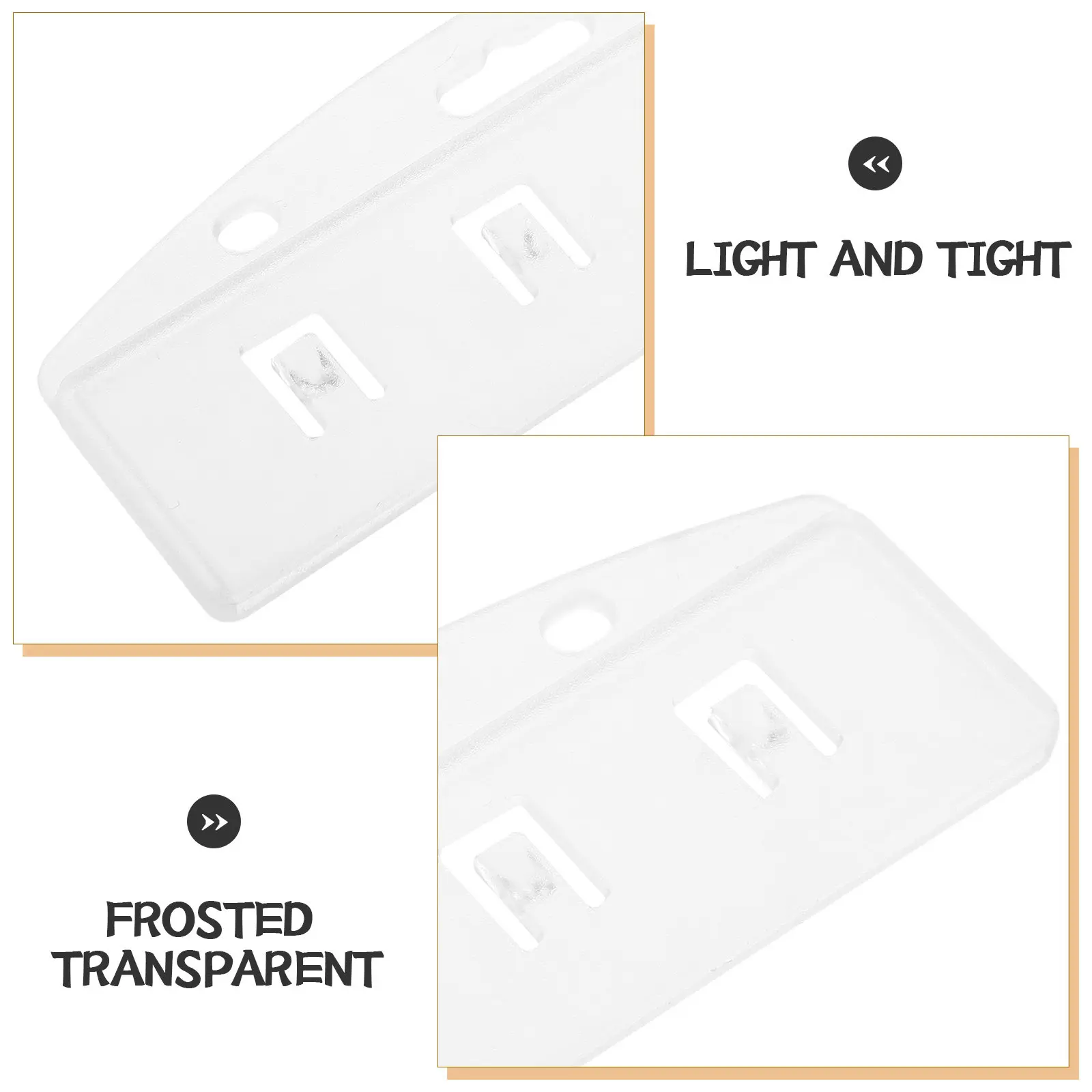 20Pcs Frosted Transparent Pc Id Card Holder Semi-Open Badge Sleeve Hard Plastic Protective Case for Work School Office Access