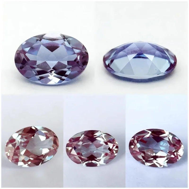 

Alexandrite Oval Shape Lab Grown Gemstone VVS1 Color Changing Stone DIY Jewelry Making Materials with Certificate Wholesale