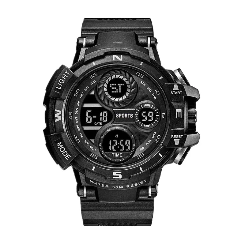 

Sports Watch for men Black Dial Military Digital Watch Luminous Date Chronograph Alarm Clock Student Kids Man Wristwatch