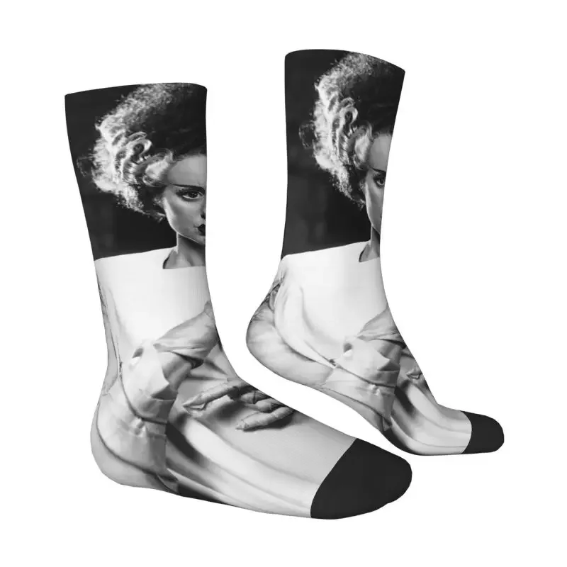 Bride Of Frankenstein Mens Crew Socks Unisex Fun Halloween Horror Movie Spring Summer Autumn Winter Dress Socks