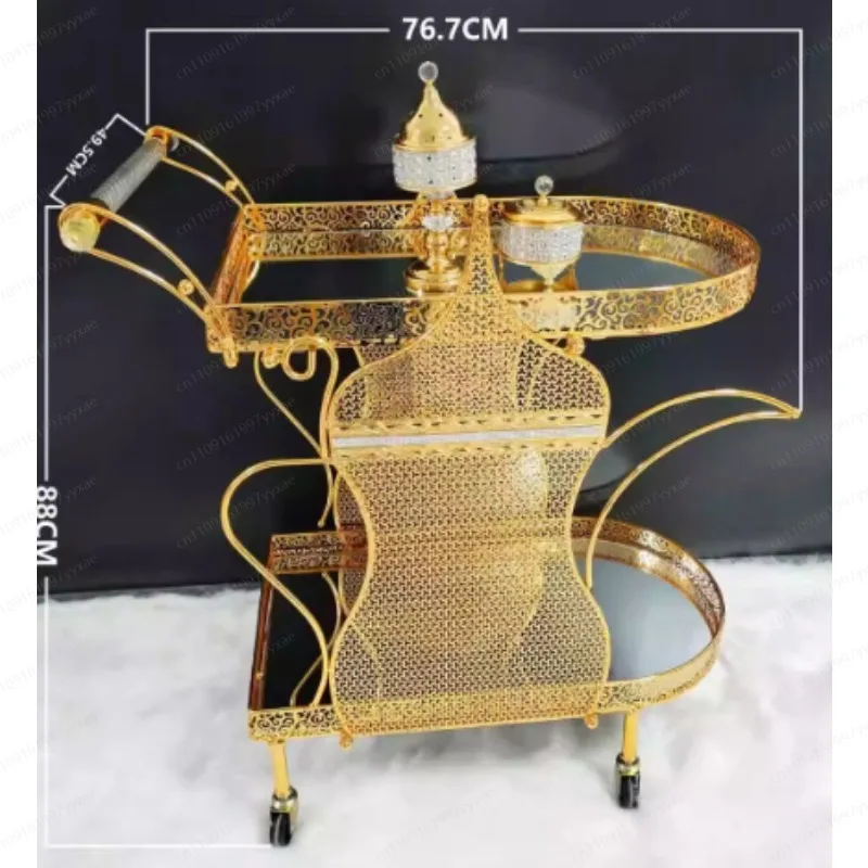 

Легкая роскошная ретро-тележка для десертов – чайная тележка в ближневосточном стиле для ресторана