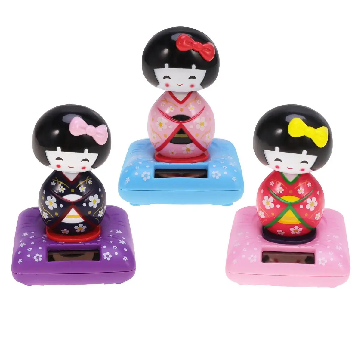 

Solar Powered Car Ornament Japanese Maiko Gift Lovely Beautiful Interior Decor Car Toy Home Office BalconyDecoration