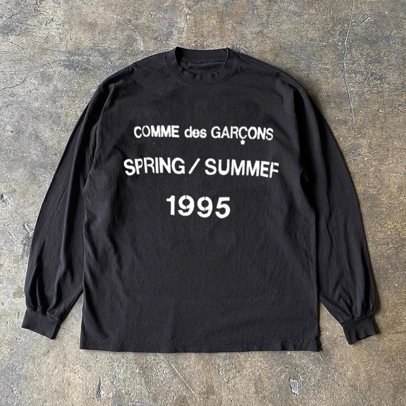 Vintage 1995 Spring Summer Text Trendy Brand Graphic Crewneck Sweatshirt Mens Women Vintage Streetwear