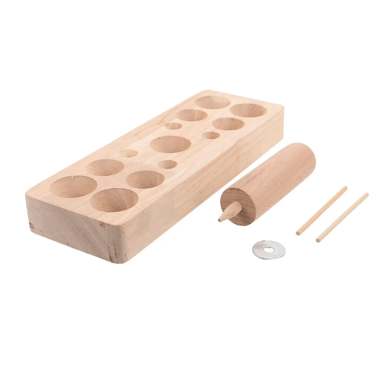 1Set Wooden Moxa Cone Mold DIY Moxibustion Supplies Maker 13 Holes 1-3.2cm Diameter Household Moxa Cone Maker Tool Kit for Home