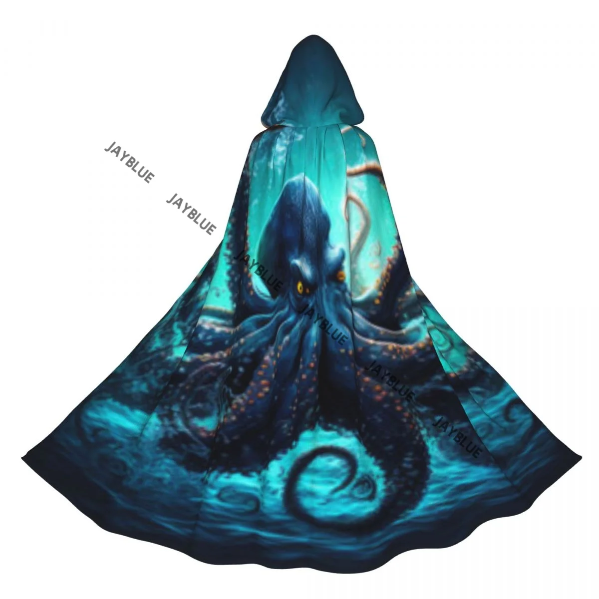 Hooded Cloak Unisex Cloak with Hood Octopus With Powerful Tentacles Cloak Vampire Witch Cape Cosplay Costume